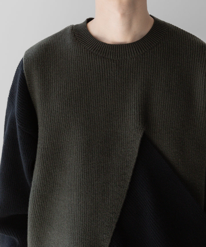 stein(シュタイン)の23AWコレクションCROSSOVER KNIT LSのMILITARY KHAKI × BLACK