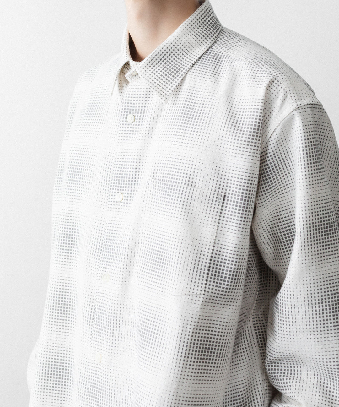 REVERBERATE リバーバレイトのFLANNEL SHIRTのWHITE×GREY 公式通販サイトsession福岡セレクトショップ