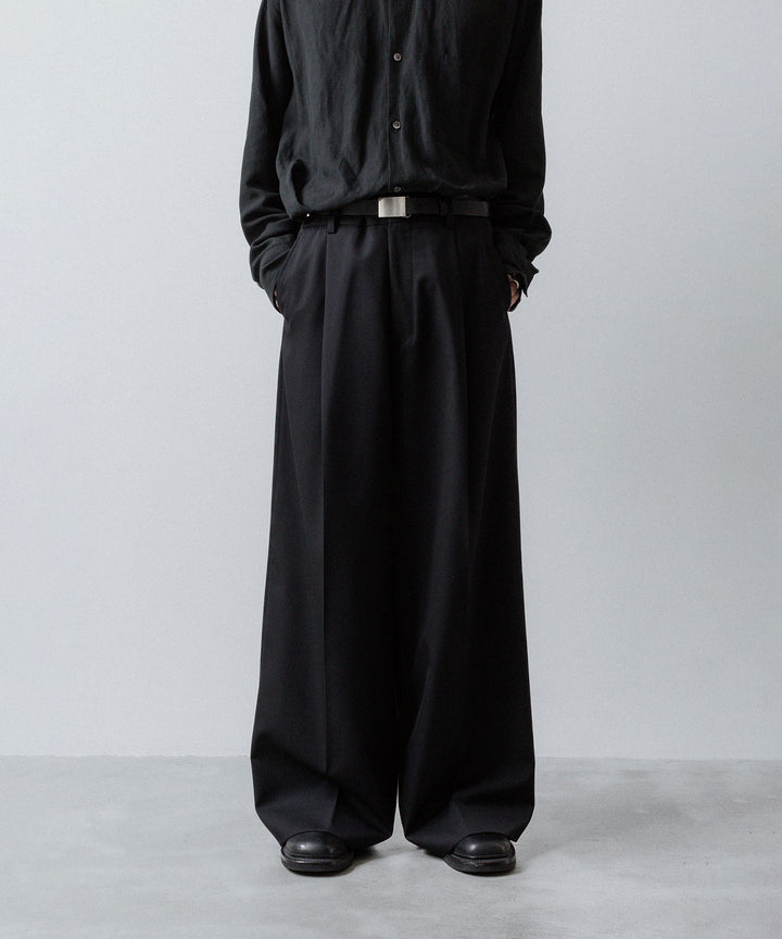ssstein(シュタイン)のEXTRA WIDE TROUSERS (2/90 WOOL GABARDINE) - BLACKの公式通販サイトsession福岡セレクトショップ
