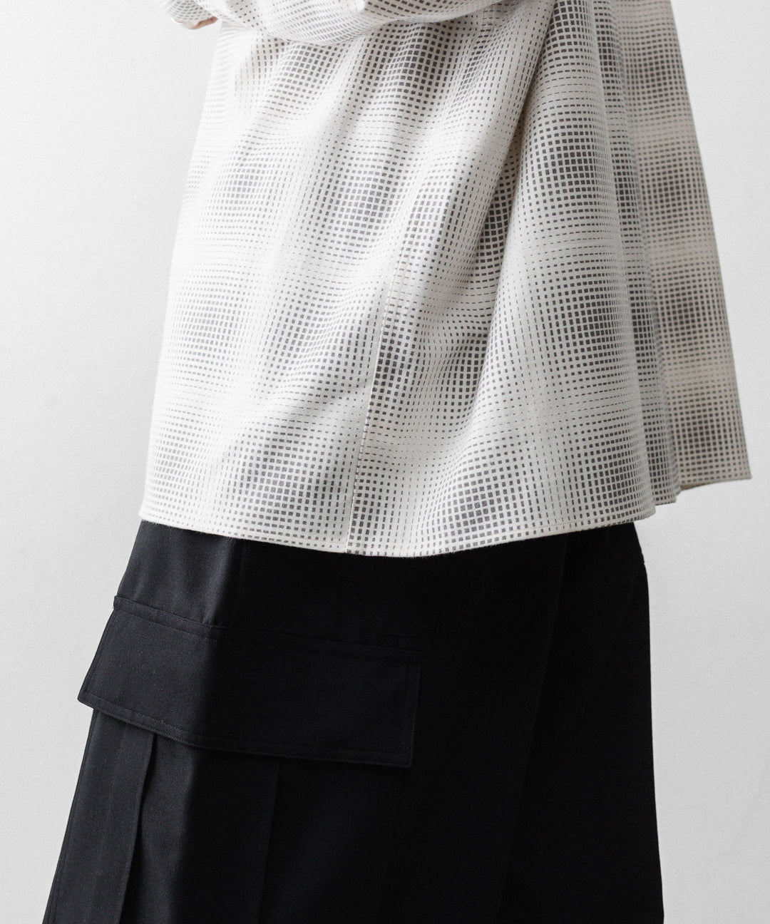 REVERBERATE リバーバレイトのFLANNEL SHIRTのWHITE×GREY 公式通販サイトsession福岡セレクトショップ