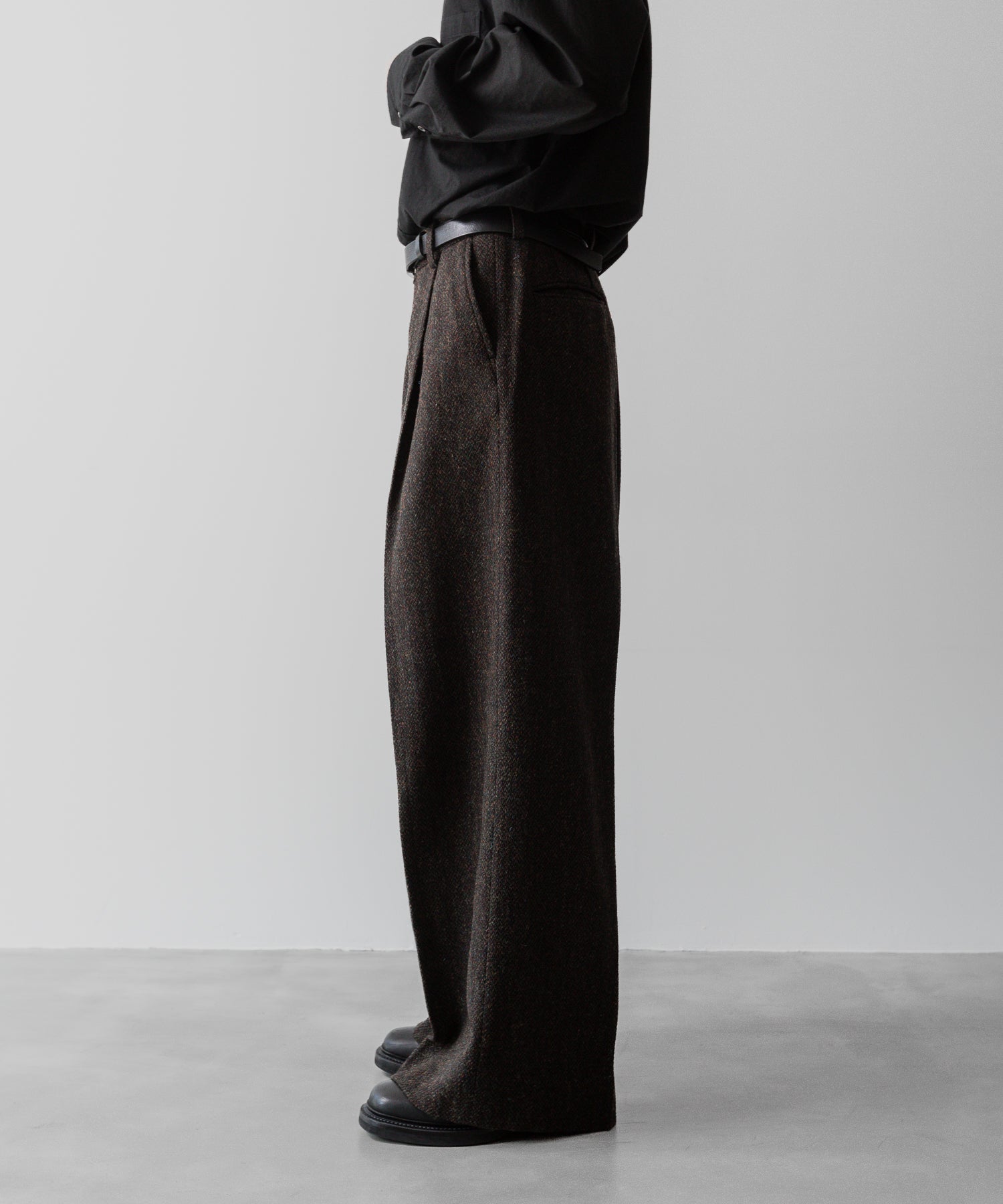 ssstein(シュタイン)の24AWコレクション EXTRA WIDE TROUSERS (HARRIS TWEED) - DARK BROWN 公式通販サイトsession福岡セレクトショップ