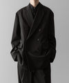 【ssstein】OVERSIZED DOUBLE BREASTED JACKET (2/90 WOOL GABARDINE) - DARK CHARCOAL