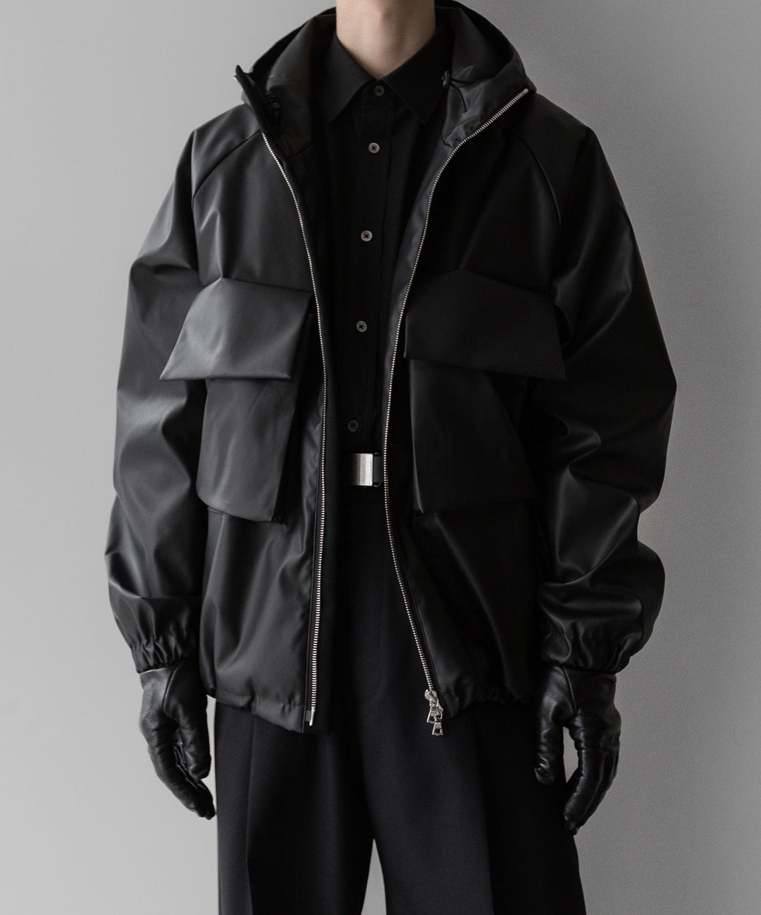 stein(シュタイン)の24SSコレクションHOODED SHORT JACKETのBLACK(CORTING)  代替テキストを編集