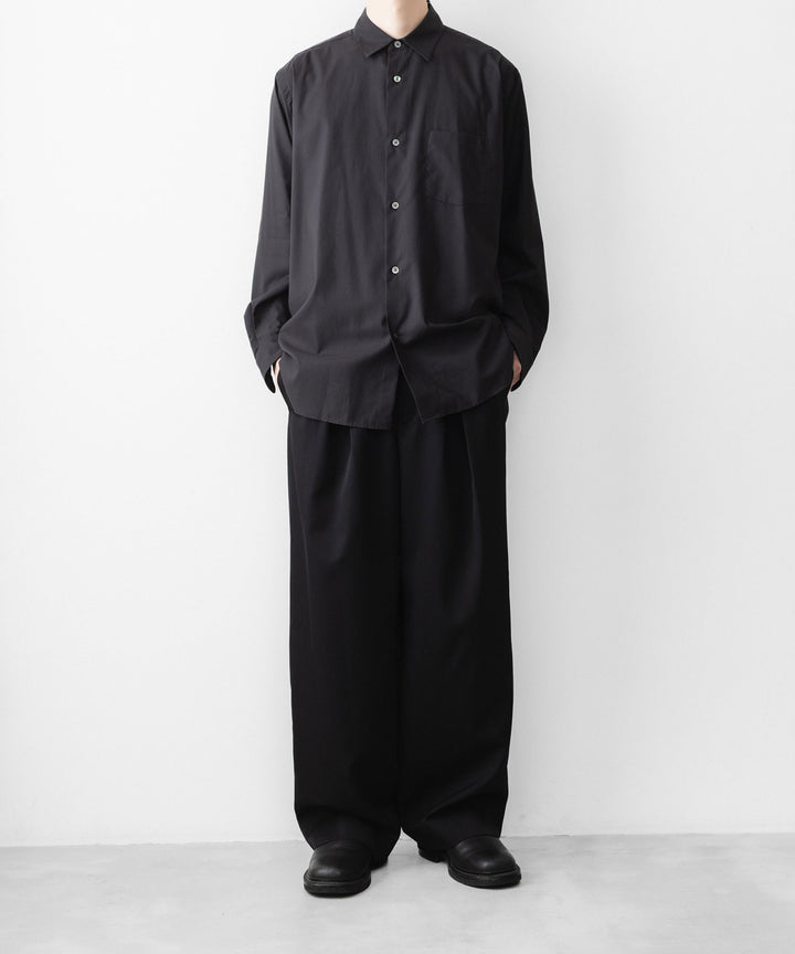 ssstein(シュタイン)の PIMA COTTON OVERSIZED REGULAR COLLAR SHIRT - BLACKの公式通販サイトsession福岡セレクトショップ