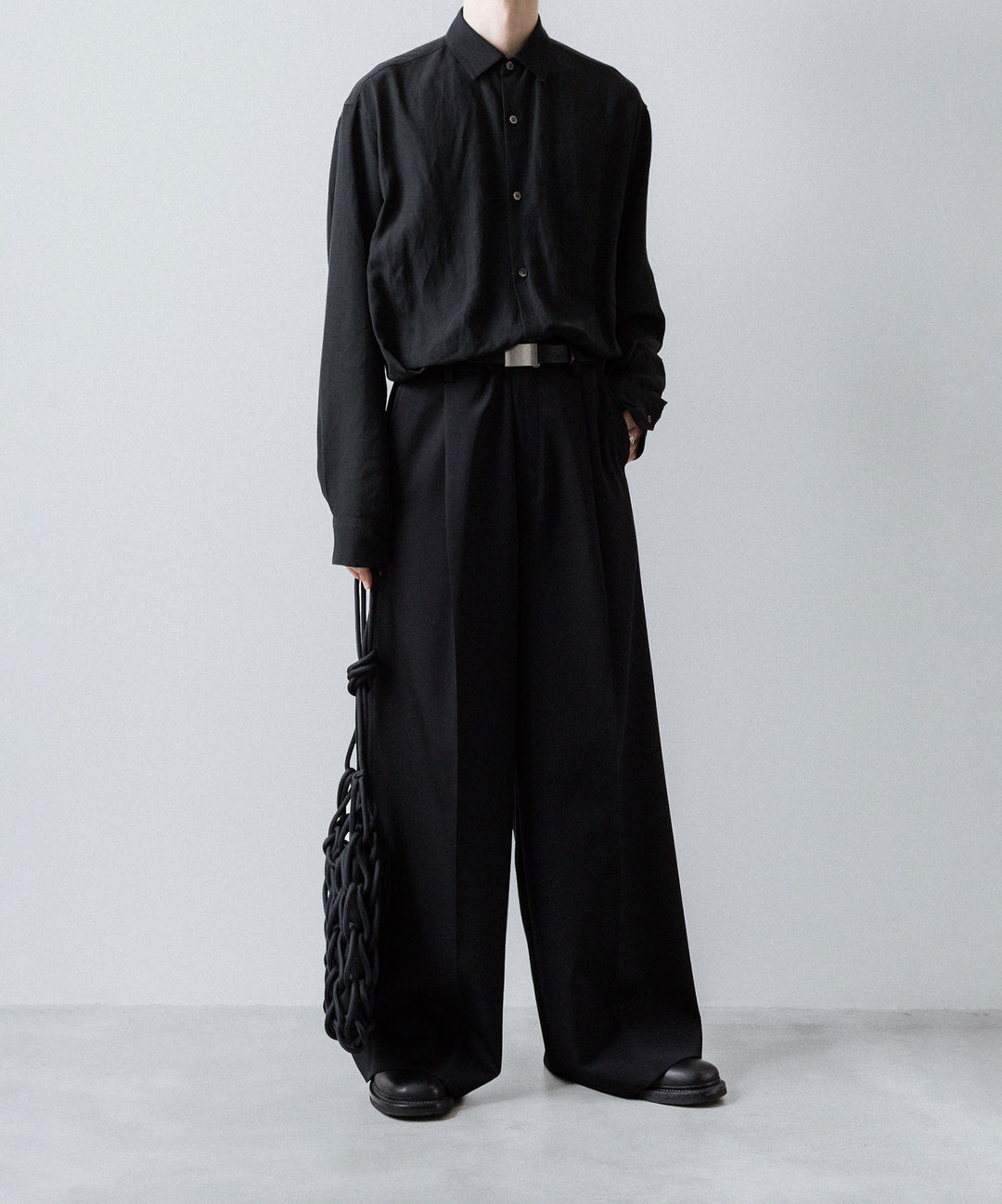 ssstein(シュタイン)のRAYON/LINEN OVERSIZED DOWN PAT SHIRT - BLACKの公式通販サイトsession福岡セレクトショップ