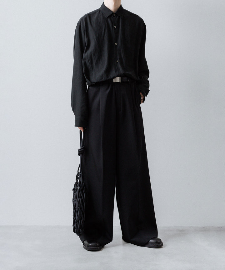 ssstein(シュタイン)のRAYON/LINEN OVERSIZED DOWN PAT SHIRT - BLACKの公式通販サイトsession福岡セレクトショップ