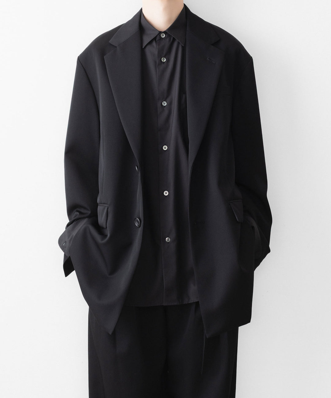 ssstein(シュタイン)の PIMA COTTON OVERSIZED REGULAR COLLAR SHIRT - BLACKの公式通販サイトsession福岡セレクトショップ