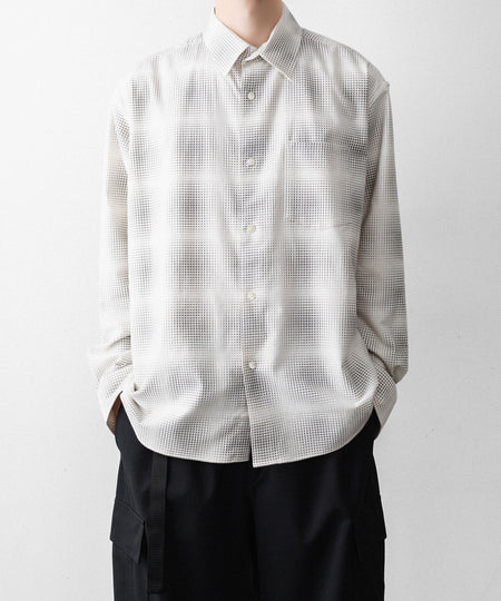 【REVERBERATE】FLANNEL SHIRT - WHITE×GREY