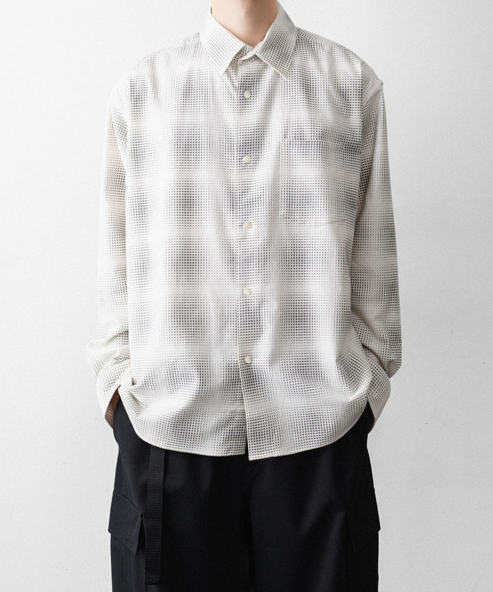 REVERBERATE リバーバレイトのFLANNEL SHIRTのWHITE×GREY 公式通販サイトsession福岡セレクトショップ