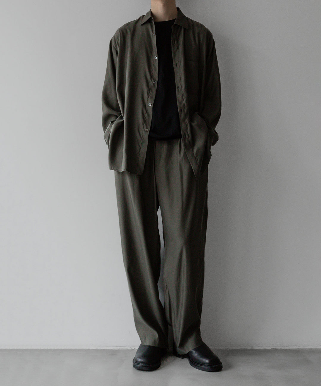 【stein】ssstein シュタインのOVERSIZED CUPRO LS SHIRT - GREY KHAKI 公式通販サイトsession福岡セレクトショップ