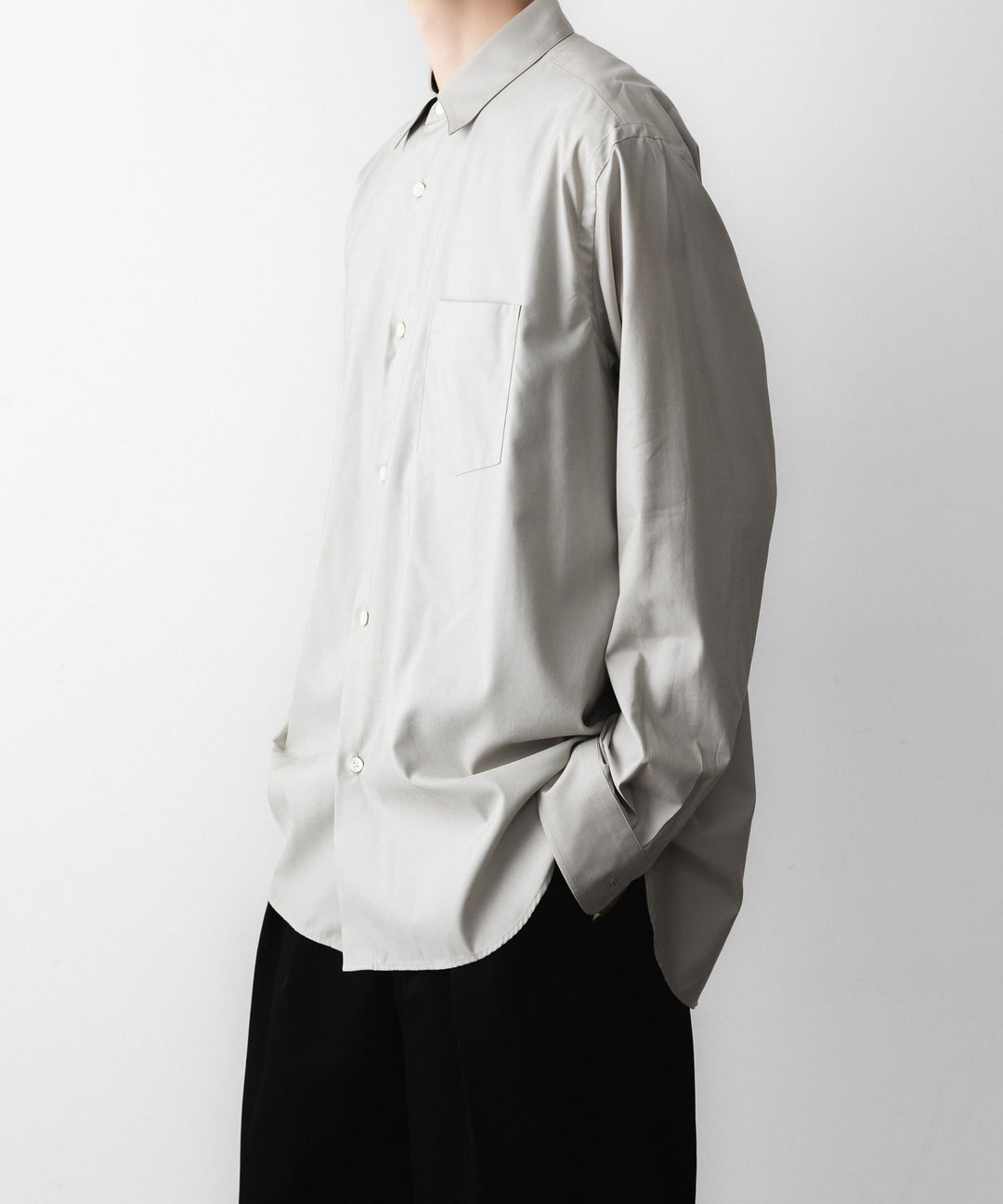 ssstein(シュタイン)の PIMA COTTON OVERSIZED REGULAR COLLAR SHIRT - OFF GREYの公式通販サイトsession福岡セレクトショップ