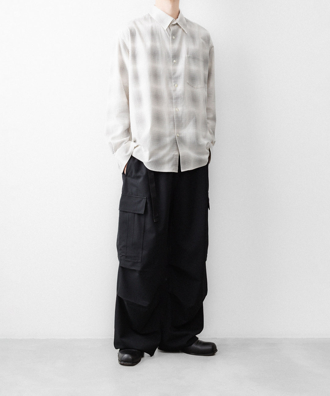 REVERBERATE リバーバレイトのFLANNEL SHIRTのWHITE×GREY 公式通販サイトsession福岡セレクトショップ