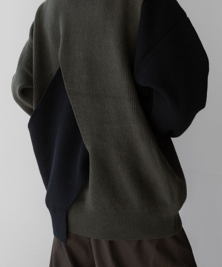 stein(シュタイン)の23AWコレクションCROSSOVER KNIT LSのMILITARY KHAKI × BLACK