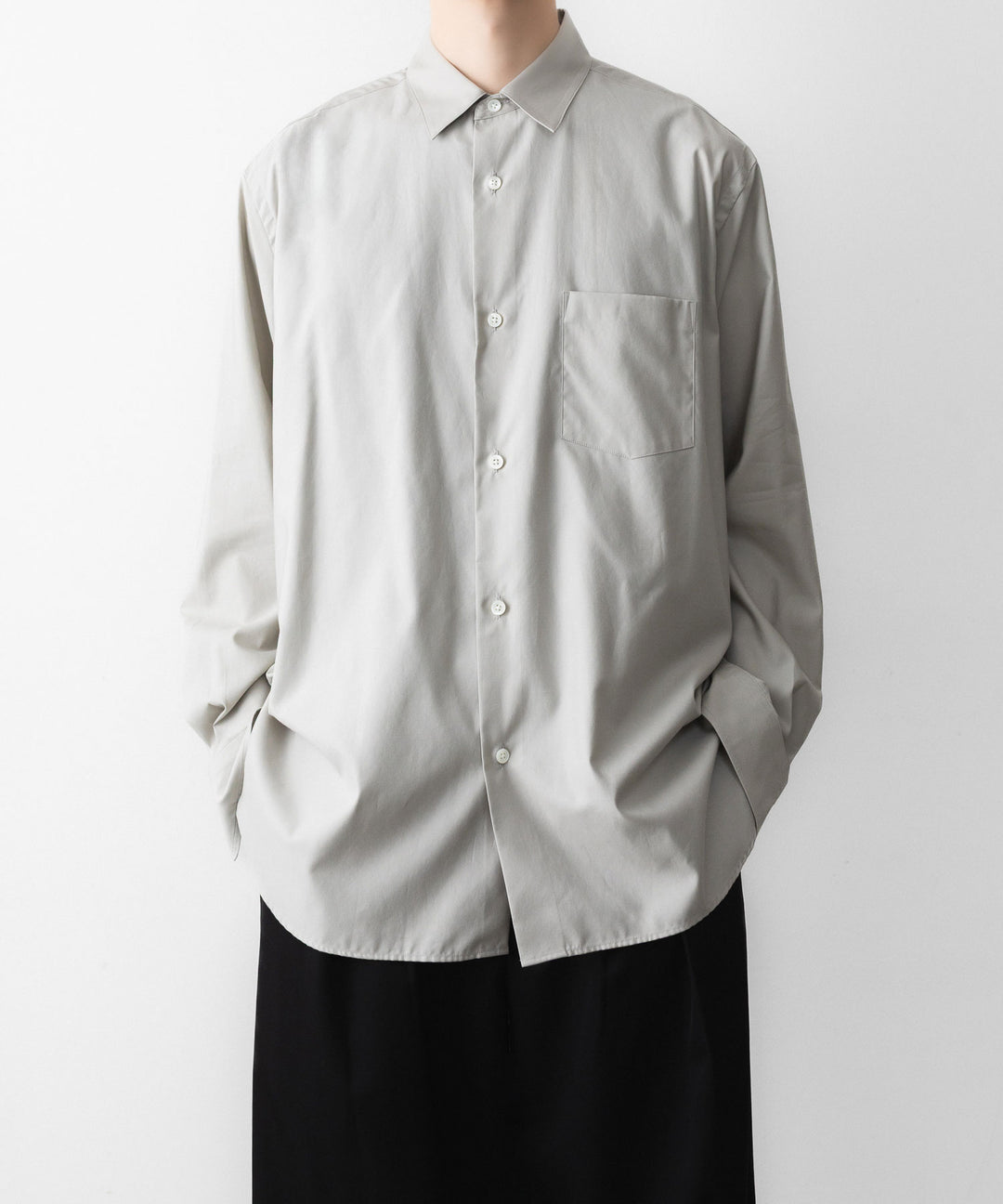 ssstein(シュタイン)の PIMA COTTON OVERSIZED REGULAR COLLAR SHIRT - OFF GREYの公式通販サイトsession福岡セレクトショップ