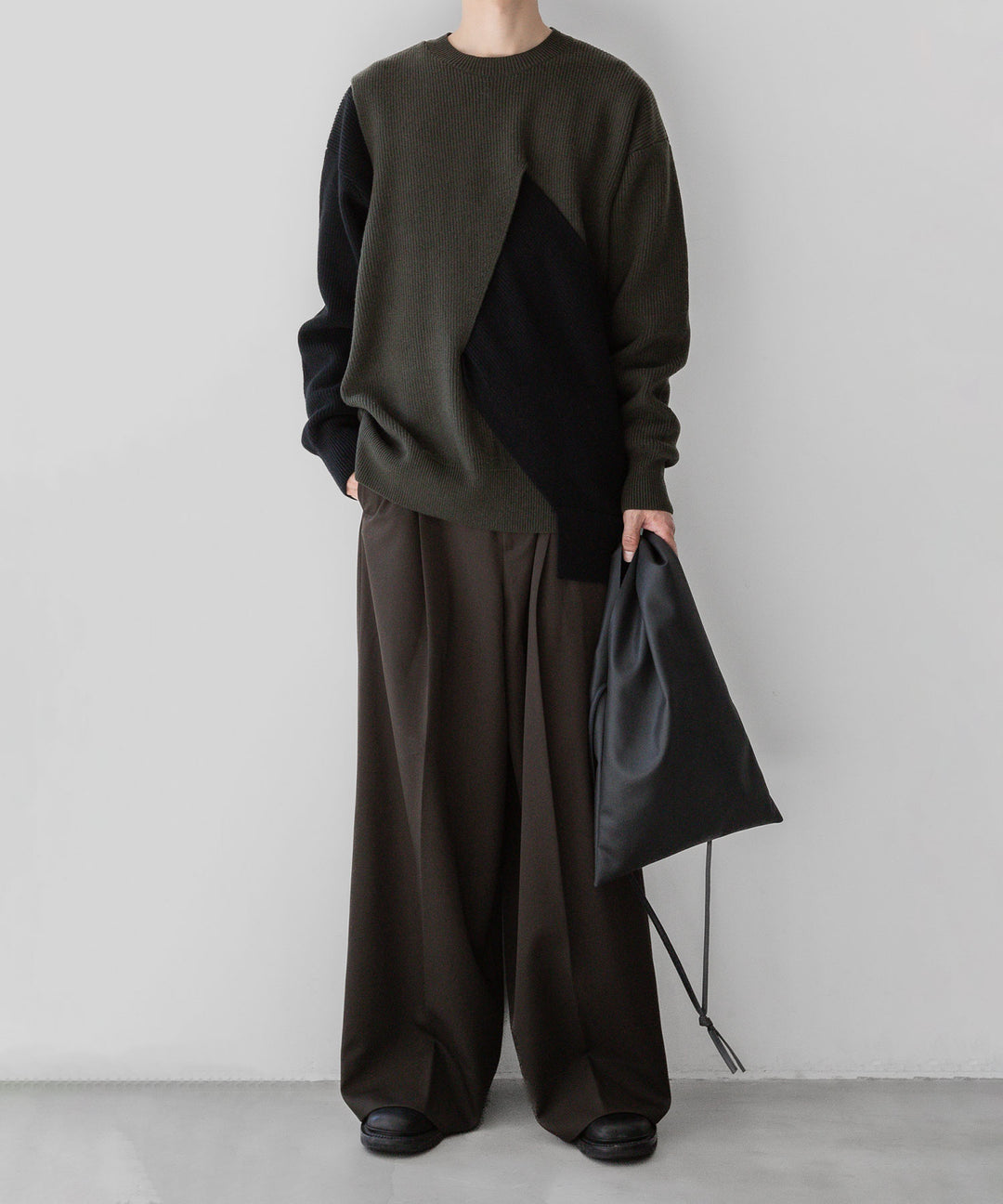 【stein】CROSSOVER KNIT LS - MILITARY KHAKI × BLACK