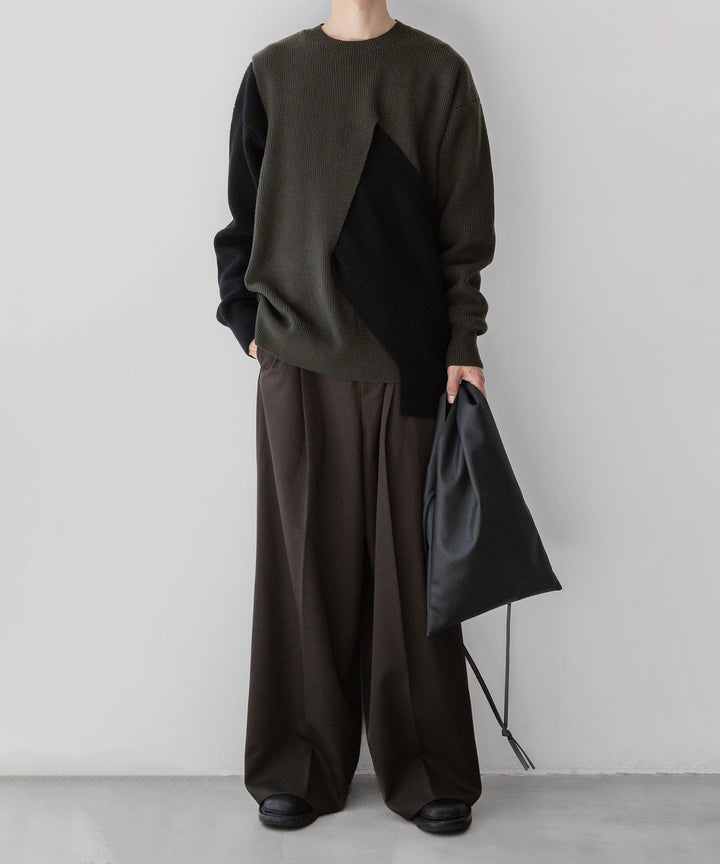 【stein】CROSSOVER KNIT LS - MILITARY KHAKI × BLACK
