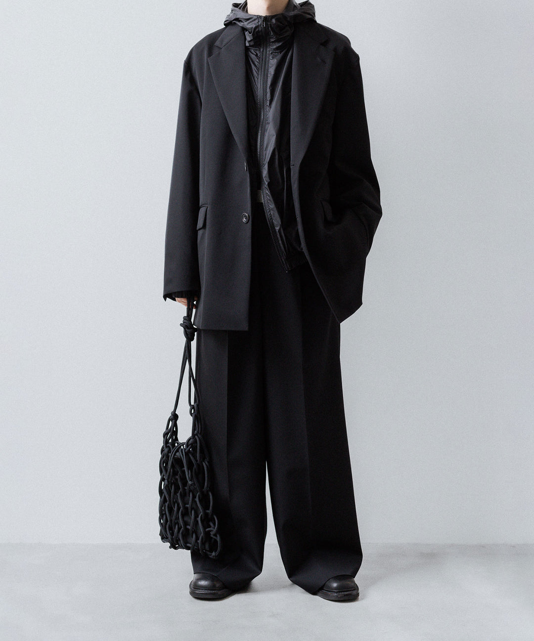 ssstein(シュタイン)のEXTRA WIDE TROUSERS (2/90 WOOL GABARDINE) - BLACKの公式通販サイトsession福岡セレクトショップ