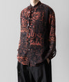 【ANTHEM A】BOTANICAL PRINT FRILL L/S SHIRT - BROWN