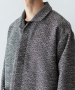 画像をギャラリービューアに読み込む, INTÉRIM インテリムのDOUBLE SIDED JACQUARD TWEED DEAD STOCK HYPER BIG FLY FRONT SHIIRT JACKETのBLACK公式通販サイトsession福岡セレクトショップ
