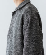 画像をギャラリービューアに読み込む, INTÉRIM インテリムのDOUBLE SIDED JACQUARD TWEED DEAD STOCK HYPER BIG FLY FRONT SHIIRT JACKETのBLACK公式通販サイトsession福岡セレクトショップ
