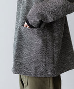 画像をギャラリービューアに読み込む, 【INTÉRIM】    DOUBLE SIDED JACQUARD TWEED DEAD STOCK HYPER BIG FLY FRONT SHIIRT JACKET - BLACK
