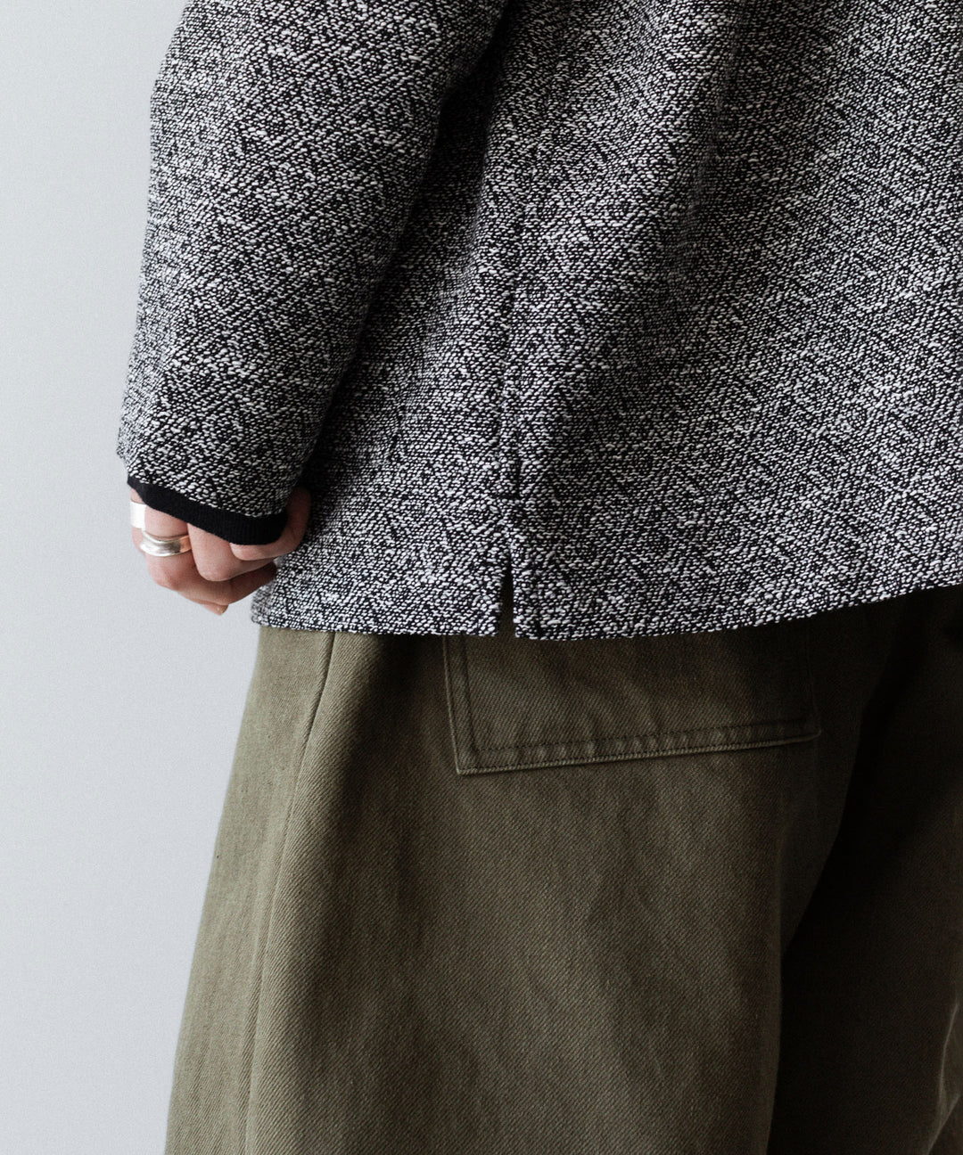 INTÉRIM インテリムのDOUBLE SIDED JACQUARD TWEED DEAD STOCK HYPER BIG FLY FRONT SHIIRT JACKETのBLACK公式通販サイトsession福岡セレクトショップ