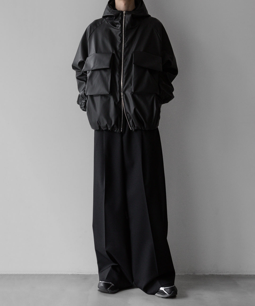 stein(シュタイン)の24SSコレクションHOODED SHORT JACKETのBLACK(CORTING)  代替テキストを編集