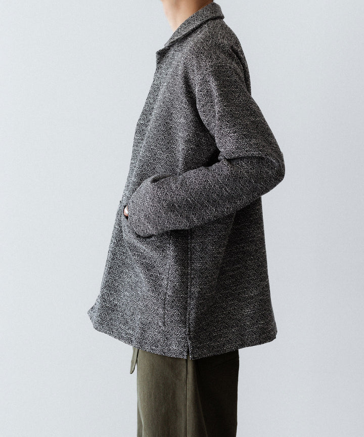 INTÉRIM インテリムのDOUBLE SIDED JACQUARD TWEED DEAD STOCK HYPER BIG FLY FRONT SHIIRT JACKETのBLACK公式通販サイトsession福岡セレクトショップ