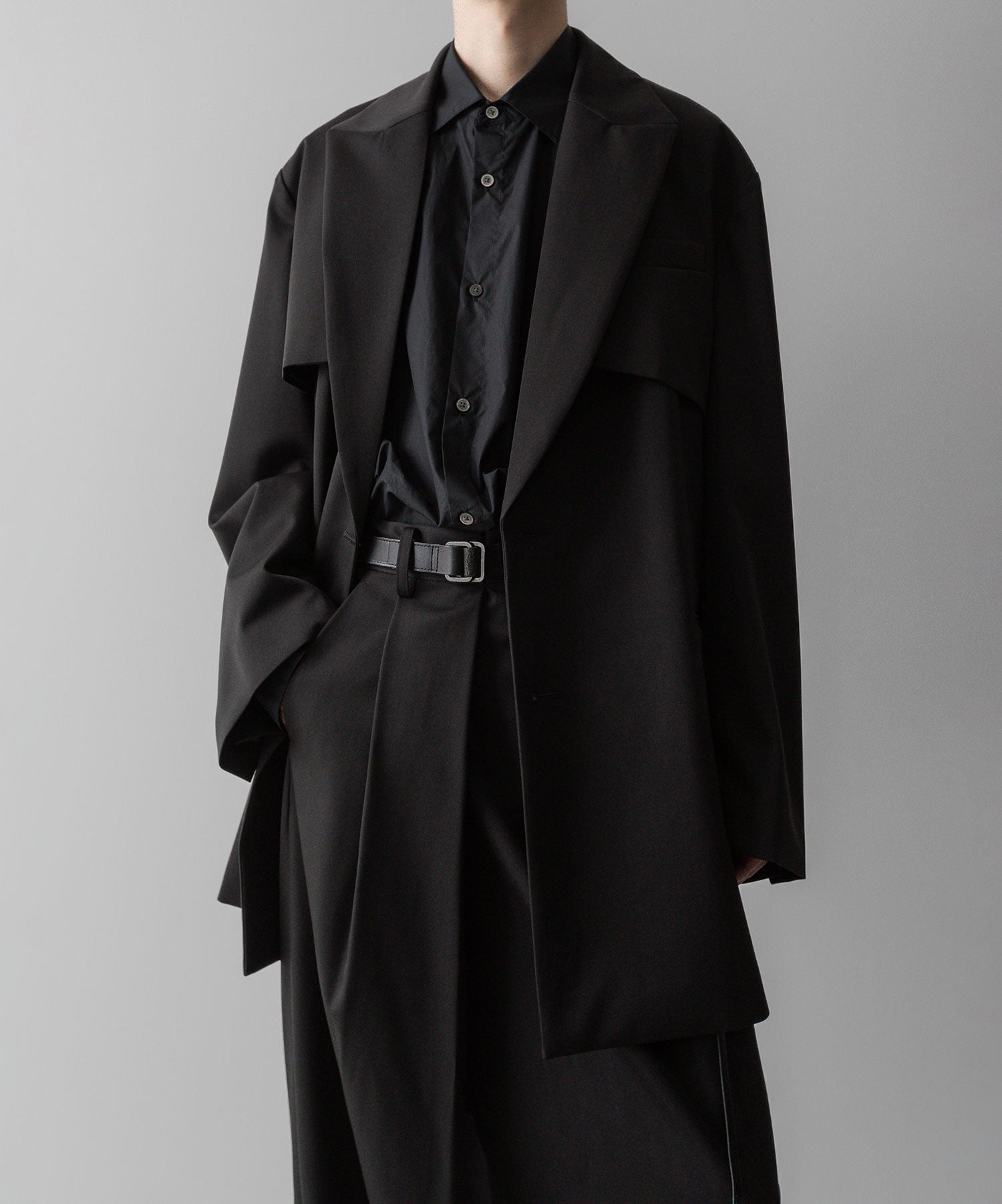 ssstein(シュタイン)の24AWコレクション OVERSIZED DOWN PAT SHIRT - BLACK 公式通販サイトsession福岡セレクトショップ