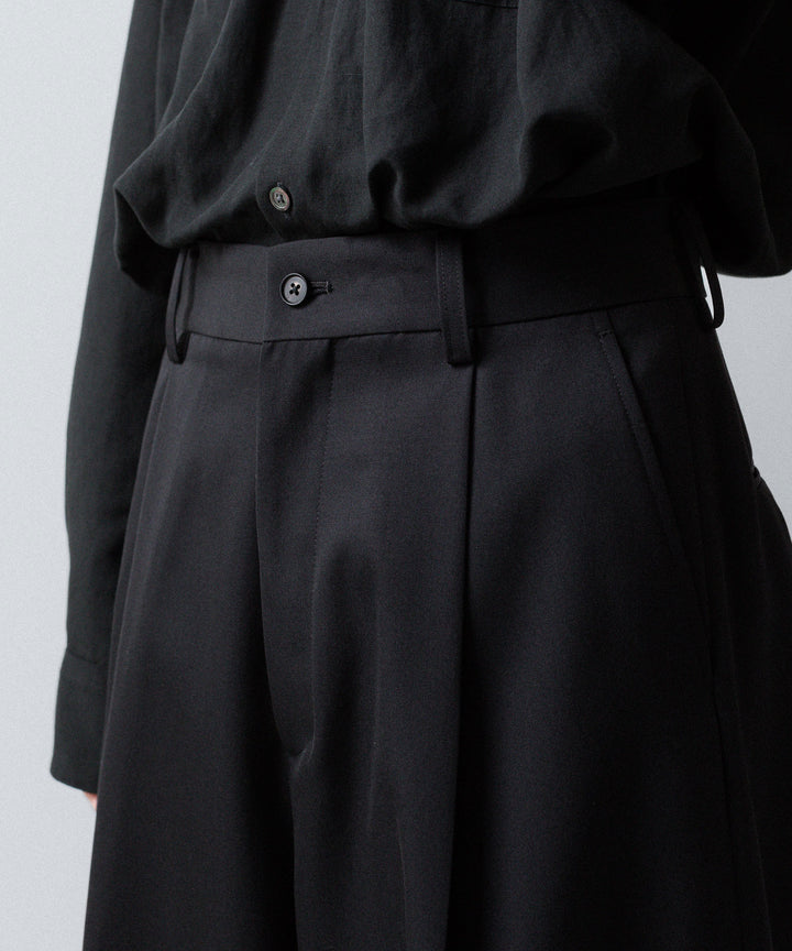 ssstein(シュタイン)のEXTRA WIDE TROUSERS (2/90 WOOL GABARDINE) - BLACKの公式通販サイトsession福岡セレクトショップ