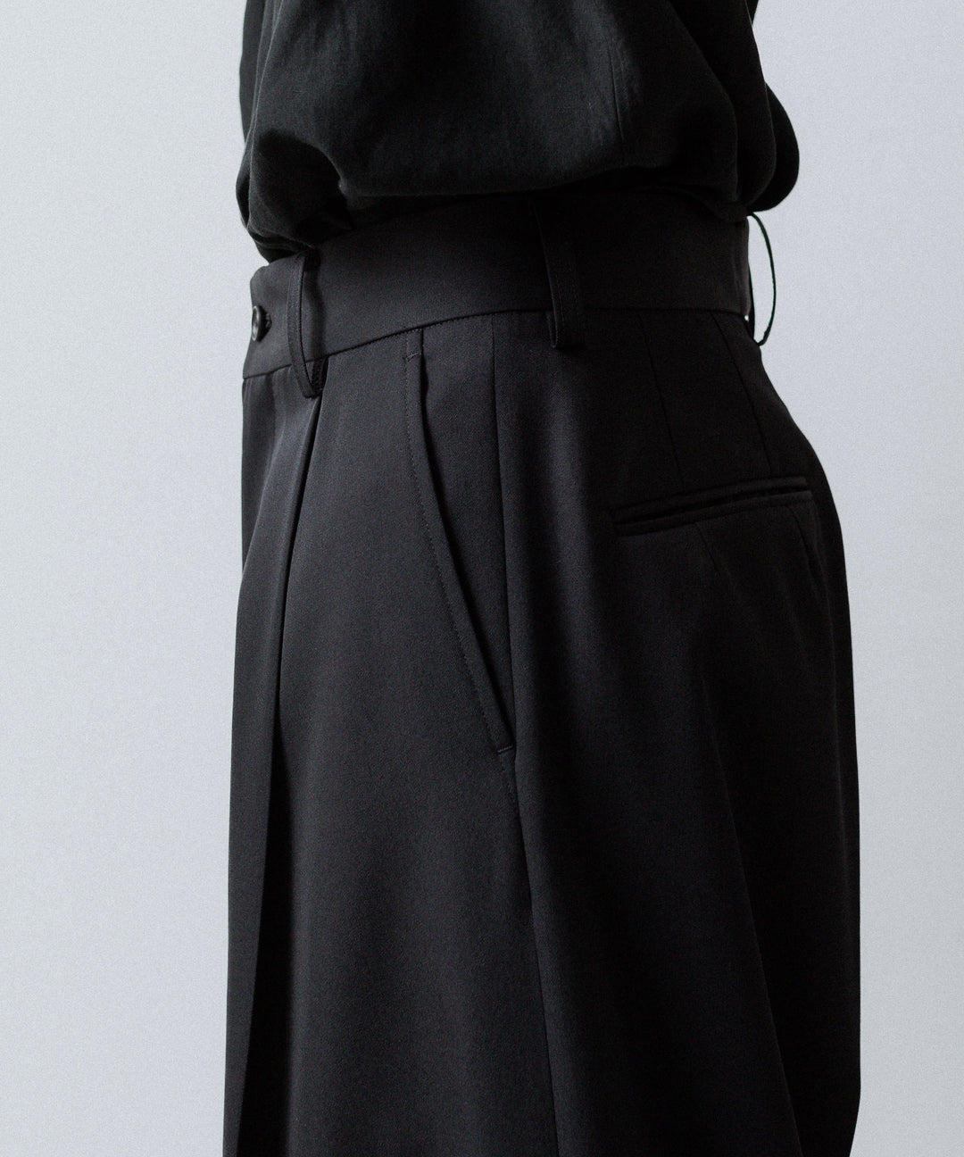 ssstein(シュタイン)のEXTRA WIDE TROUSERS (2/90 WOOL GABARDINE) - BLACKの公式通販サイトsession福岡セレクトショップ