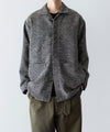 【INTÉRIM】    DOUBLE SIDED JACQUARD TWEED DEAD STOCK HYPER BIG FLY FRONT SHIIRT JACKET - BLACK
