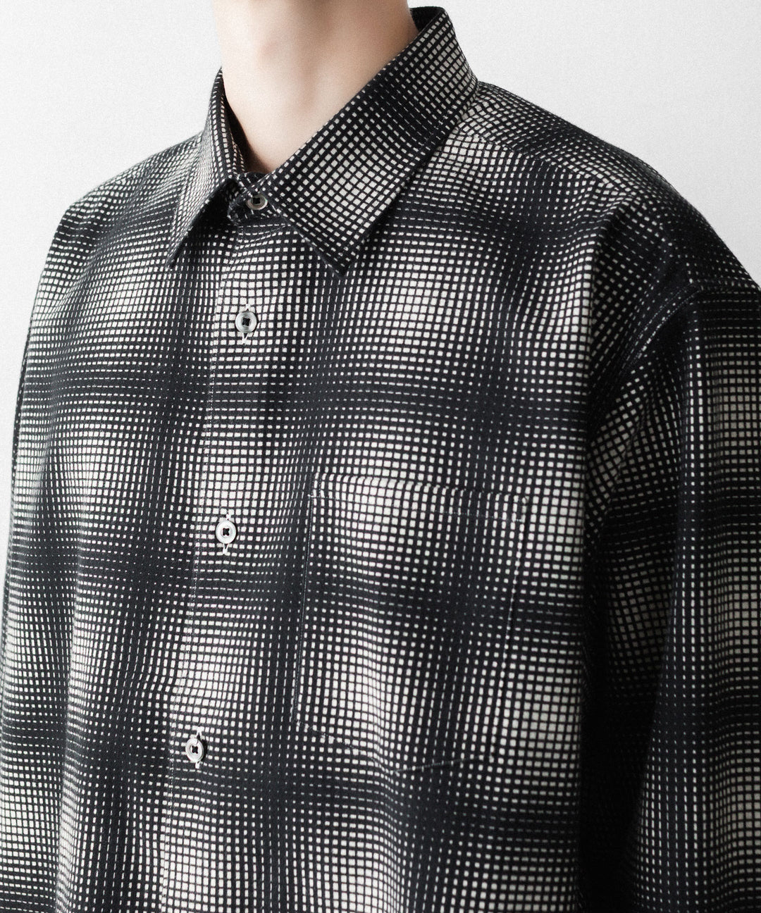 REVERBERATE リバーバレイトのFLANNEL SHIRTのBLACK×WHITE 公式通販サイトsession福岡セレクトショップ