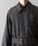 画像をギャラリービューアに読み込む, INTÉRIM(インテリム)のMELANGE DONEGAL HERRINGBONE HYPER BIG BELTED OVER COATのBLACKの公式通販サイトsession福岡セレクトショップ
