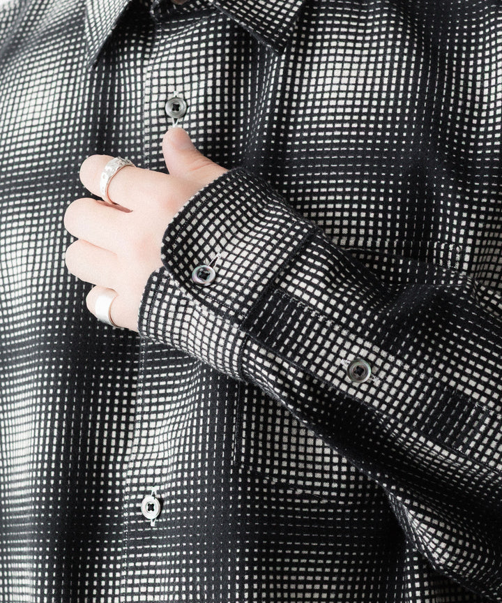 REVERBERATE リバーバレイトのFLANNEL SHIRTのBLACK×WHITE 公式通販サイトsession福岡セレクトショップ
