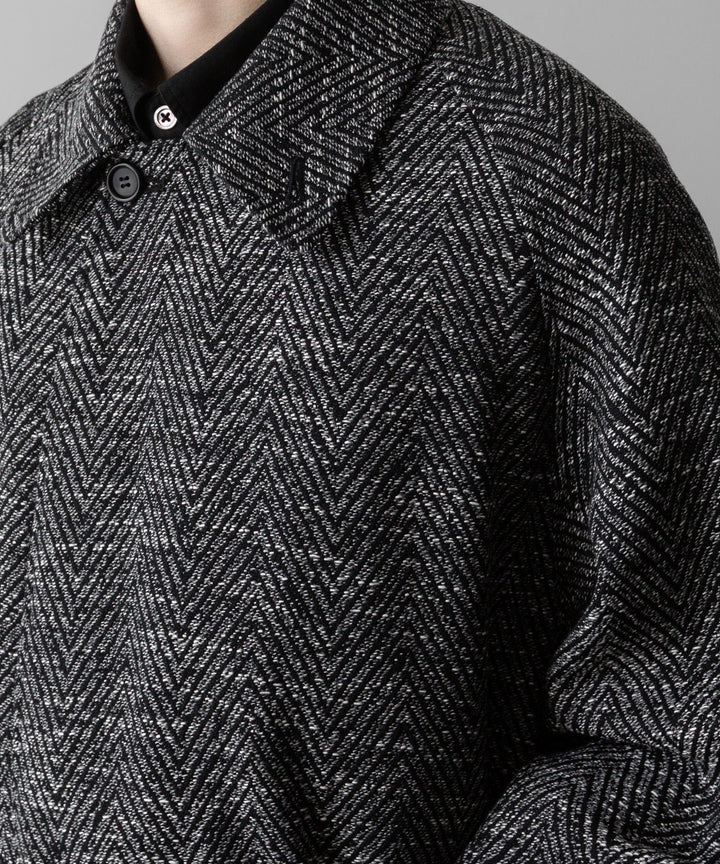 INTÉRIM(インテリム)のMELANGE DONEGAL HERRINGBONE HYPER BIG BELTED OVER COATのBLACKの公式通販サイトsession福岡セレクトショップ