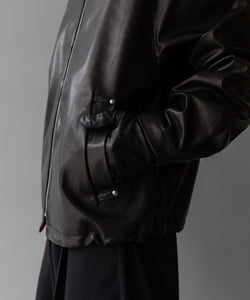 stein(シュタイン)の24SSコレクションLEATHER HOODED SHORT JACKETのBLACK