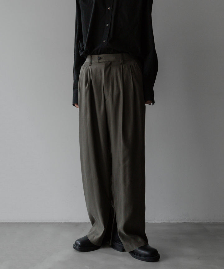 【stein】ssstein シュタインのCUPRO WIDE EAZY TROUSERS - GREY KHAKI公式通販サイトsession福岡セレクトショップ