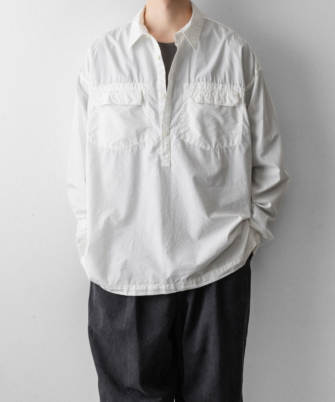 The Viridi-anneザ ヴィリディアンのCO/LY  TYPEWRITER PO SHIRTのWHITE 公式通販サイトsession福岡セレクトショップ