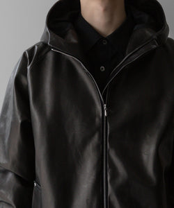 stein(シュタイン)の24SSコレクションLEATHER HOODED SHORT JACKETのBLACK