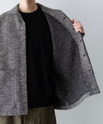画像をギャラリービューアに読み込む, INTÉRIM インテリムのDOUBLE SIDED JACQUARD TWEED DEAD STOCK HYPER BIG FLY FRONT SHIIRT JACKETのBLACK公式通販サイトsession福岡セレクトショップ

