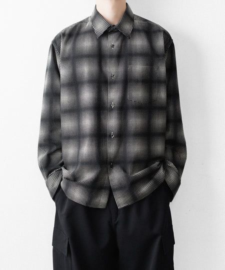 【REVERBERATE】FLANNEL SHIRT - BLACK×WHITE