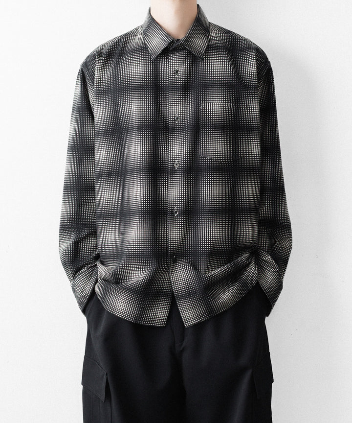 REVERBERATE リバーバレイトのFLANNEL SHIRTのBLACK×WHITE 公式通販サイトsession福岡セレクトショップ
