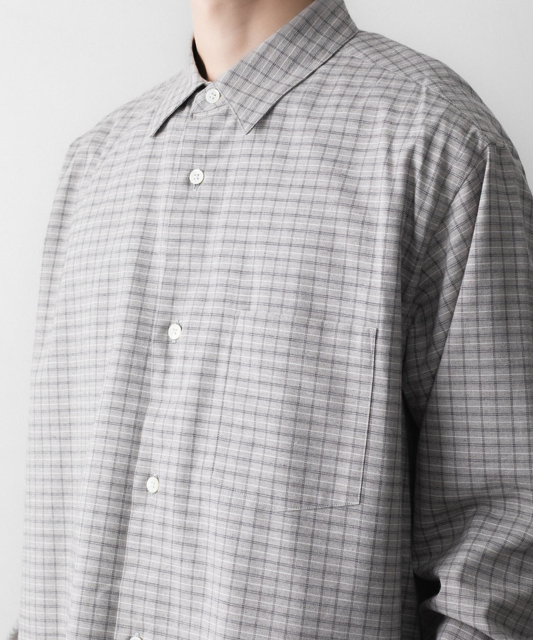 ssstein(シュタイン)のCOTTON LLAMA OVERSIZED REGULAR COLLAR SHIRT - GRAPH CHECKの公式通販サイトsession福岡セレクトショップ