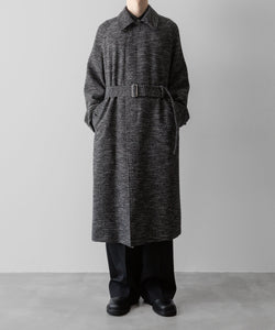 INTÉRIM(インテリム)のMELANGE DONEGAL HERRINGBONE HYPER BIG BELTED OVER COATのBLACKの公式通販サイトsession福岡セレクトショップ