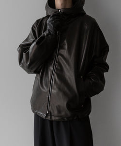 stein(シュタイン)の24SSコレクションLEATHER HOODED SHORT JACKETのBLACK