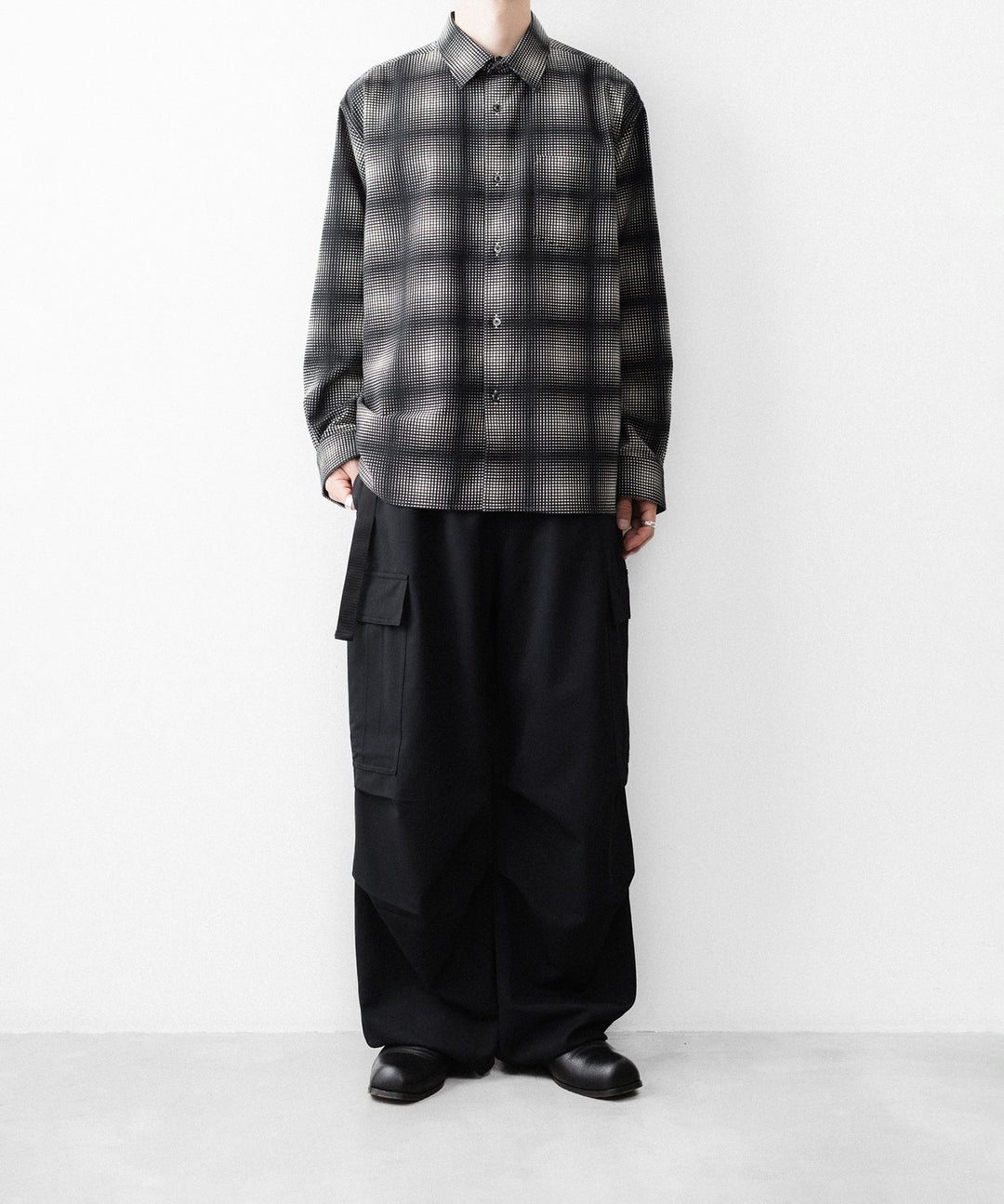 REVERBERATE リバーバレイトのFLANNEL SHIRTのBLACK×WHITE 公式通販サイトsession福岡セレクトショップ