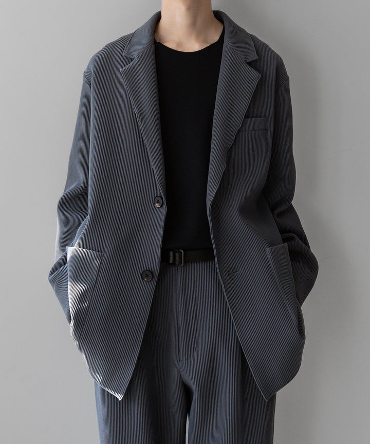 【stein】OVERSIZED GRADATION PLEATS JACKET - N.GREY