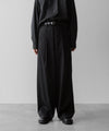 【ssstein】OVERTUCKED EXTRA WIDE TROUSERS (2/90 WOOL GABARDINE)  - BLACK