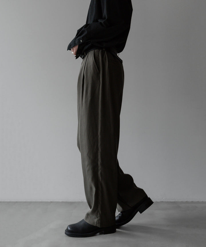 【stein】ssstein シュタインのCUPRO WIDE EAZY TROUSERS - GREY KHAKI公式通販サイトsession福岡セレクトショップ